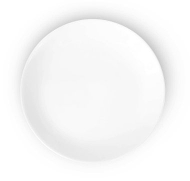 Boş plaka beyaz arkaplanda izole edildi