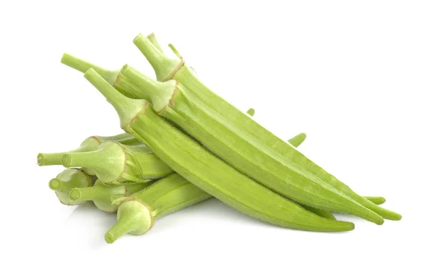 Okra Isolerad Vit Bakgrund — Stockfoto