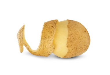 Beyaz arkaplanda izole edilmiş patates