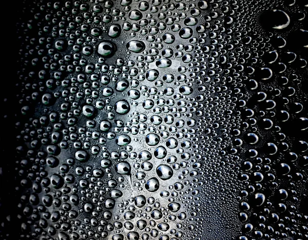 Gotas de agua sobre fondo negro — Foto de Stock