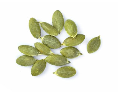 Kabak çekirdeği beyaz arka plan üzerinde izole, Üstgörünüm 