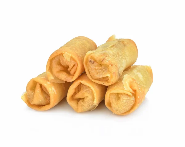 Fried Chinese Traditional Spring rolls food isolated on white background — Stock Photo, Image