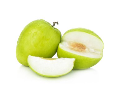 Beyaz arkaplanda yalıtılmış maymun elması.