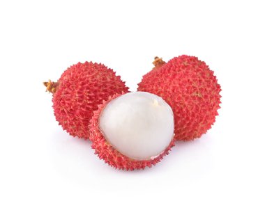 Litchi beyaz arkaplanda izole edildi.