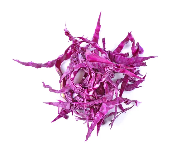 Purple Cabbage Isolated White Background Top View — Stock Photo, Image