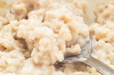 Haşlanmış yulaf lapası, makro fotoğrafçılık