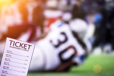 arka planı üzerinde Amerikan futbolu, spor bahisleri, gidiyor Tv oyun bahis'ın bilet