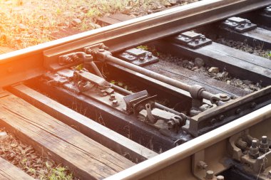 Otomatik devre kesici mekanizmasını demiryolu, yakın çekim, demiryolu