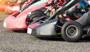 Otomatik karting rekabet, karting tekerlek yakın çekim, motor yarış