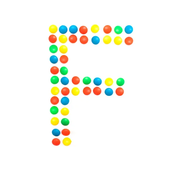 Multicolored alphabet from children's mosaic letter F — Stock Photo, Image