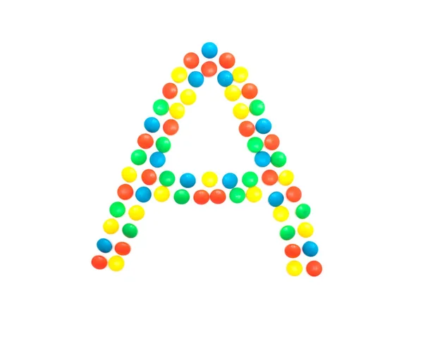 Разноцветный алфавит из детской мозаики буква А — стоковое фото