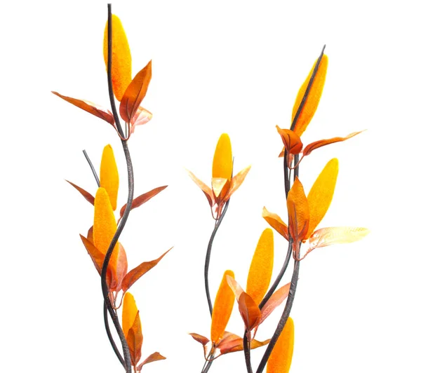 Orange buatan bunga pada latar belakang putih, isolat, dekorasi — Stok Foto