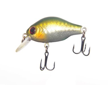 Beyaz arka planda balık tutmak için balık yemi ve takılar, ISOLATE, bocalayıcı