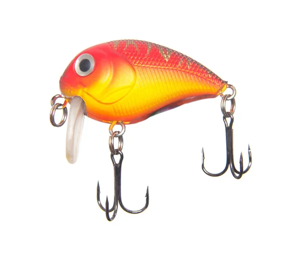 Fishing bait tackle and baubles for fishing on a white background, ISOLATE, wobbler — Stock Photo, Image