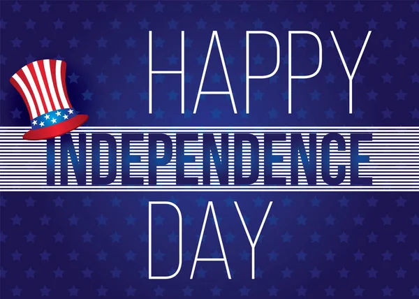Mutlu bağımsızlık günü. Vektör çizim şapka ve mavi soyut tasarım ile.