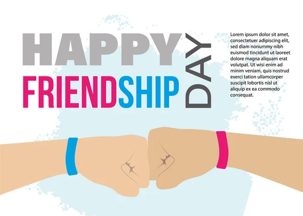 Dostluk günü. Vektör çizim. İki eli, yumruk darbelere.