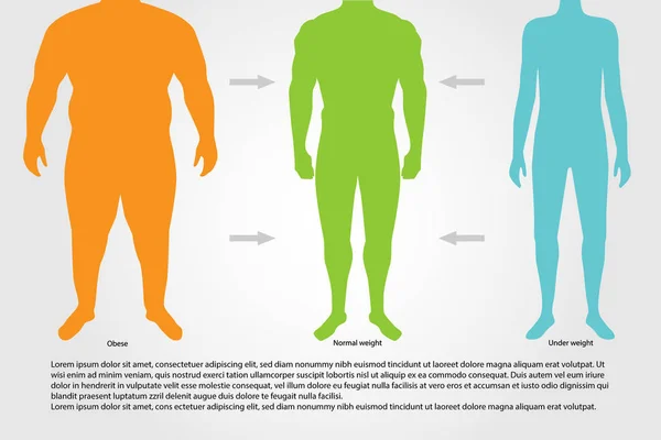 BMI veya vücut kitle endeksi Infographic Chart.Vector illüstrasyon.