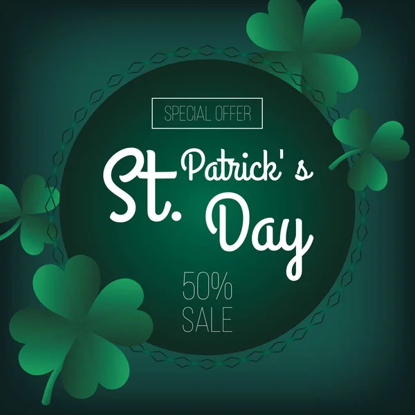 Mutlu Aziz Patrick günü tebrik posteri. Vektör çizim