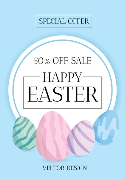 Mutlu Paskalya yumurtaları. Vektör çizim tebrik kartı, reklam, promosyon, afiş, el ilanı