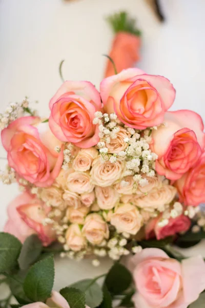 Bouquet Gentle Pink Roses — Stock Photo, Image