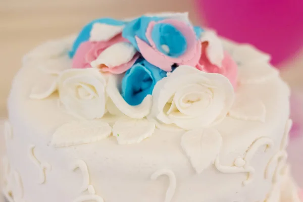 Cake Decorated Roses Wedding — Stock Photo, Image