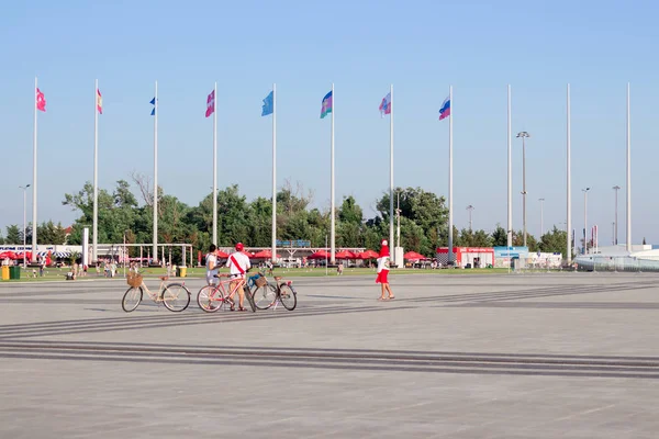 Flags Different Countries Olympic Park Sochi — Stock Photo, Image