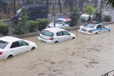Sochi içinde sel. Adler bölgesi. 06.07.2018
