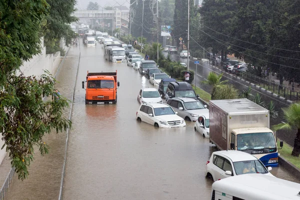 Sochi içinde sel. Adler bölgesi. 06.07.2018