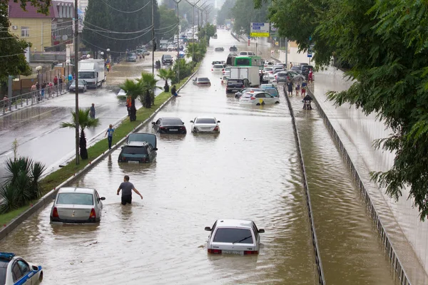 Sochi içinde sel. Adler bölgesi. 06.07.2018