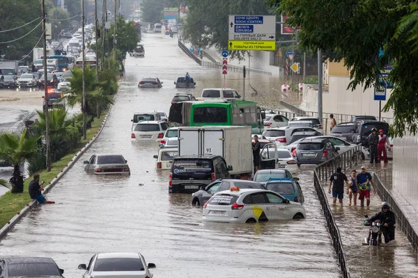 Inundaciones Sochi Distrito Adler 2018 —  Fotos de Stock