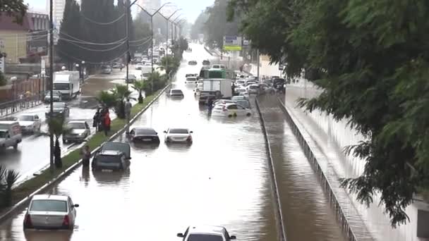 Πλημμύρες Στο Σότσι Adler Την Περιοχή 2018 — Αρχείο Βίντεο