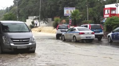 Sochi içinde sel. Adler bölgesi. 06.07.2018