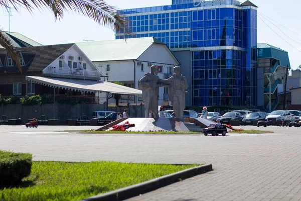 Plaza Los Tres Soldados Sochi Rusia — Foto de Stock