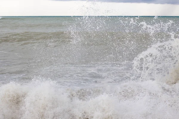 Sturm Auf Dem Schwarzen Meer Schmutzwasser Und Große Wellen — Stockfoto