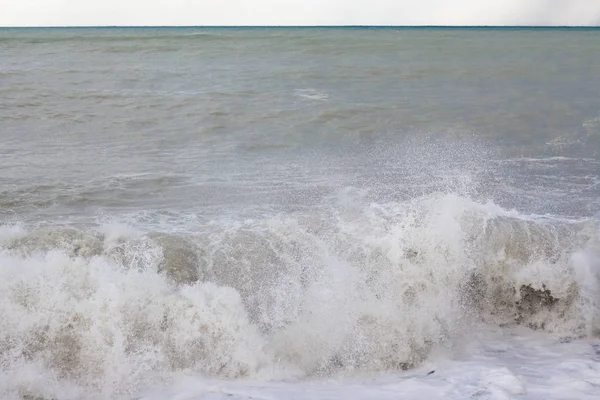 Bouře Pobřeží Černého Moře Špinavá Voda Velké Vlny — Stock fotografie