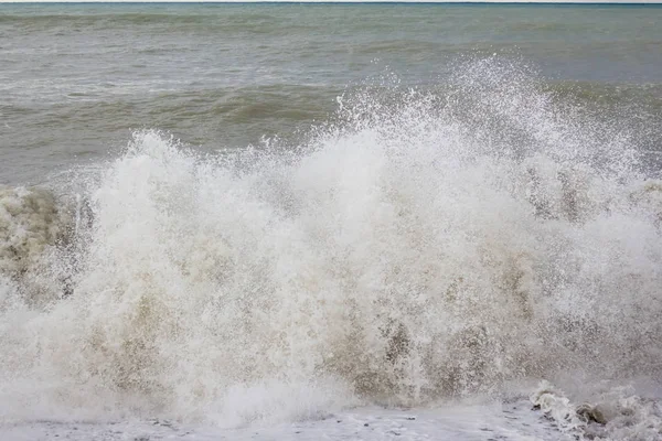 Sturm Auf Dem Schwarzen Meer Schmutzwasser Und Große Wellen — Stockfoto