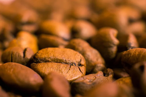 Chicchi Caffè Sfondo Primo Piano — Foto Stock