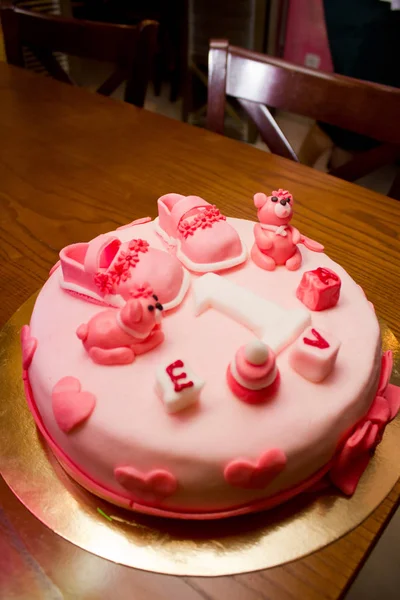 Pastel Infantil Para Una Niña Durante Año — Foto de Stock