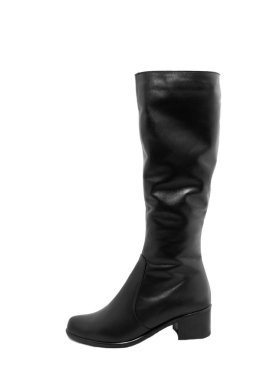 beyaz zemin üzerine siyah kadın çizme