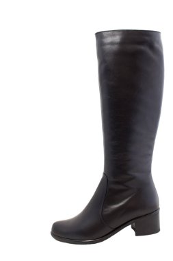 beyaz zemin üzerine siyah kadın çizme