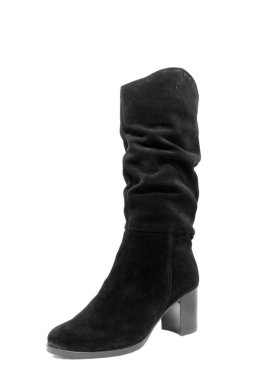 beyaz zemin üzerine siyah kadın çizme