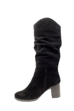 beyaz zemin üzerine siyah kadın çizme