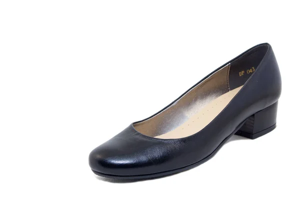 Zapatos Femeninos Negros Sobre Fondo Blanco — Foto de Stock