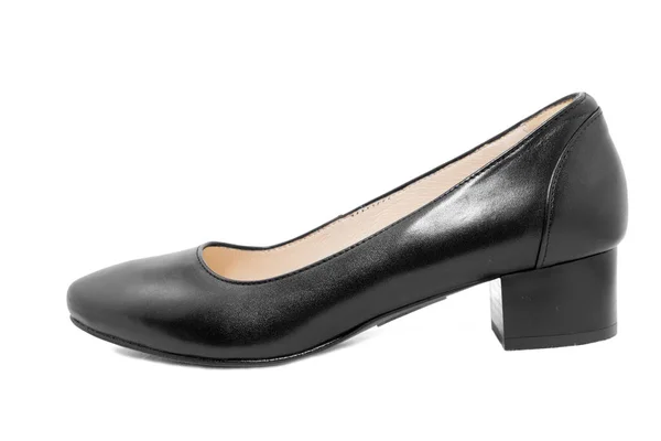 Chaussures Féminines Noires Sur Fond Blanc — Photo