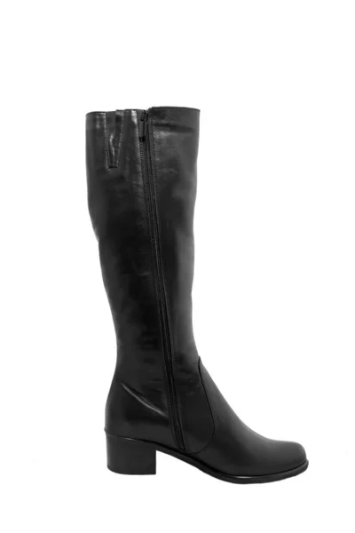 Black Female Boot White Background — Stock Photo, Image