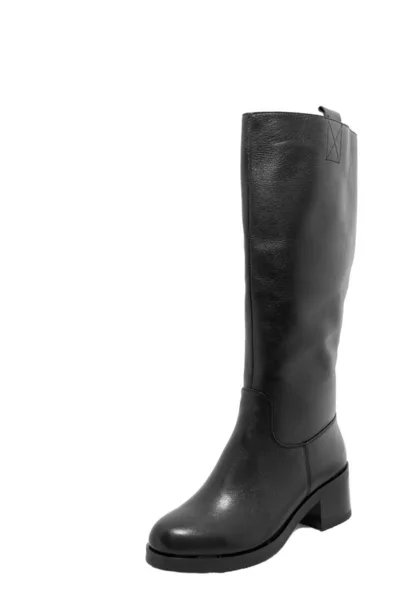 Fehér Alapon Fekete Női Boot — Stock Fotó