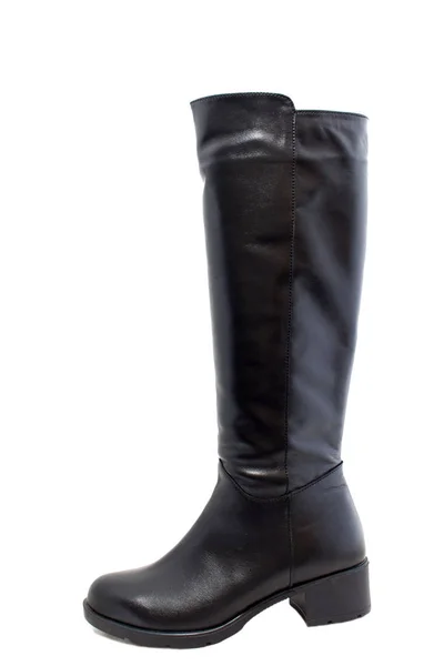 Fehér Alapon Fekete Női Boot — Stock Fotó