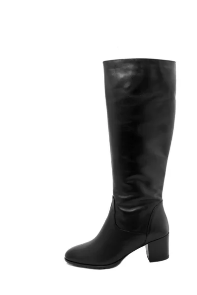 Fehér Alapon Fekete Női Boot — Stock Fotó