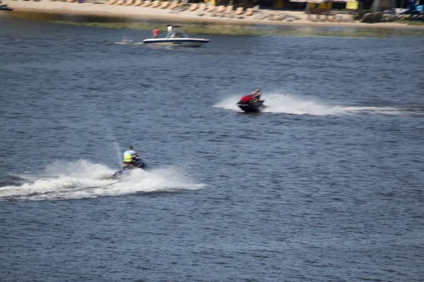 Vacationers Ride Boats Boats River Dnieper River Kiev — Stock Photo, Image