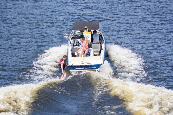 Férias Montam Barcos Barcos Rio Rio Dnieper Kiev — Fotografia de Stock